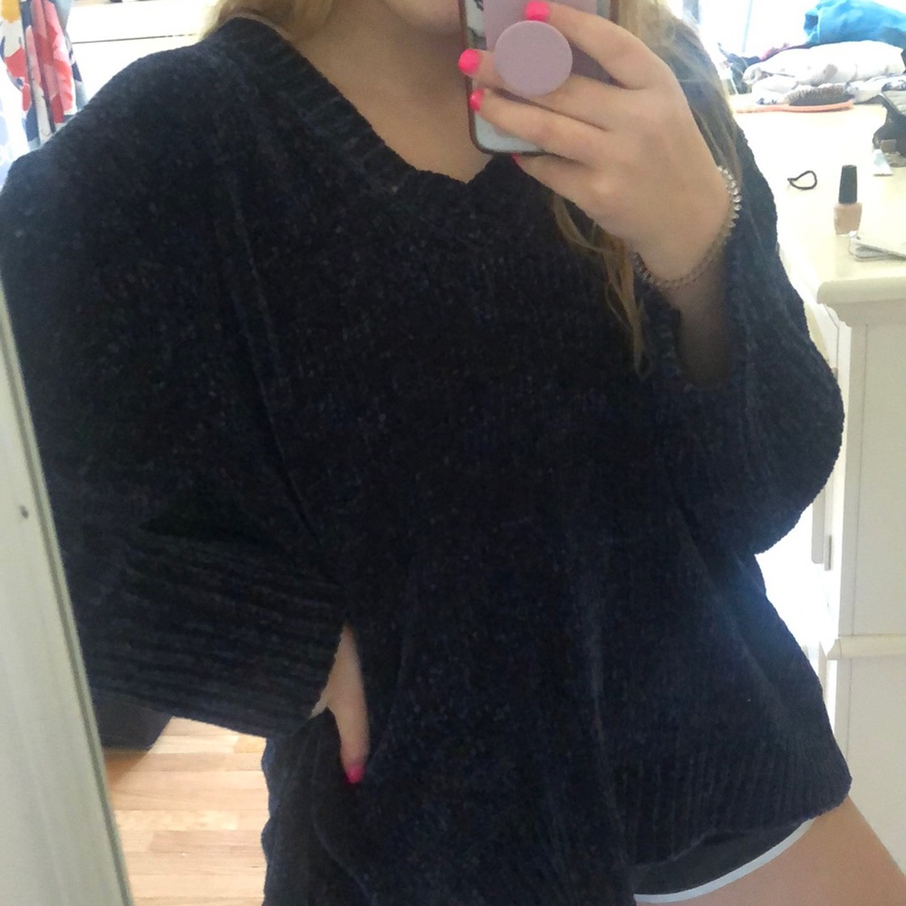 A Zara velvet sweater